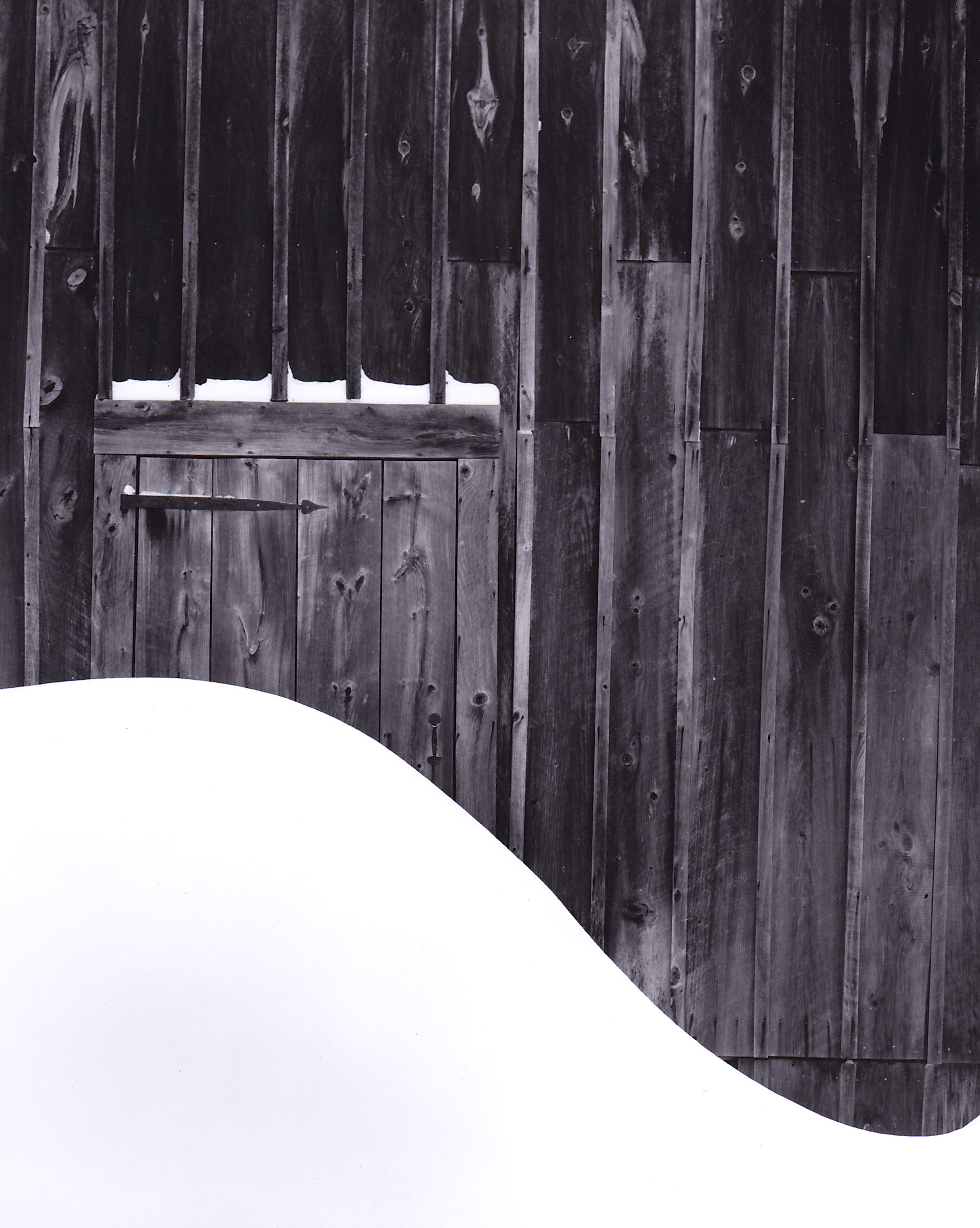 barn and snowdrift photograph